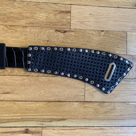 Versace Black Leather Studded Belt | Made in Italy | Size 80 (US 32) main image 7